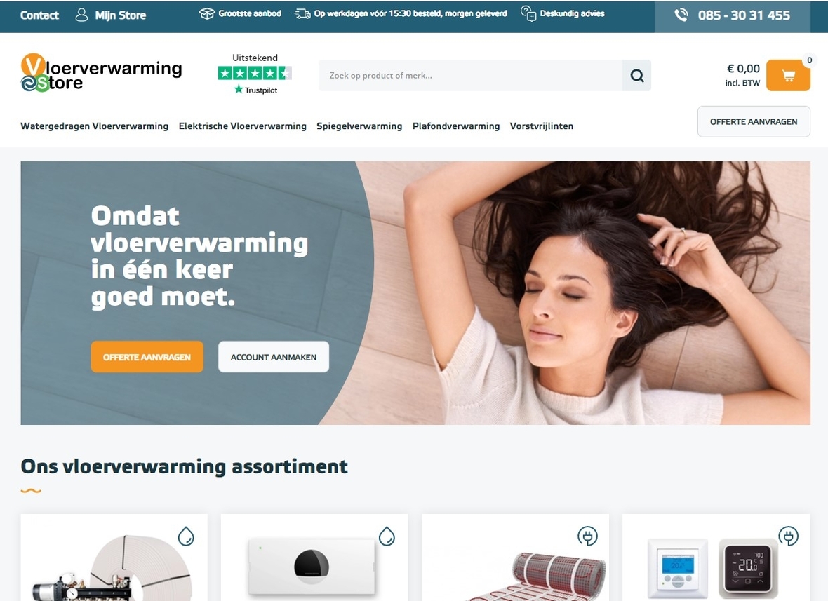 Vloerverwarming Store heeft een nieuwe website!