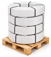 Pallet met vloerverwarmingsbuizen