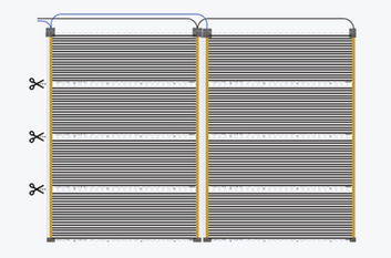 Vloerverwarmingsfolie inknippen