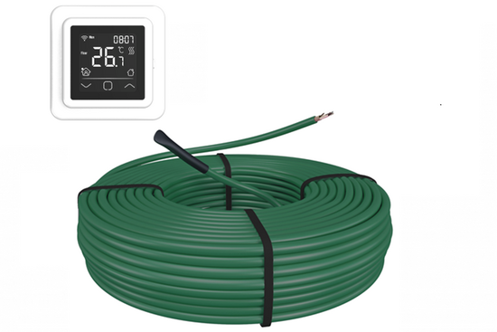 e-HEAT Cable Set 17,6 m / 300 Watt Set met C16-thermostaat | Wit - afb. 1