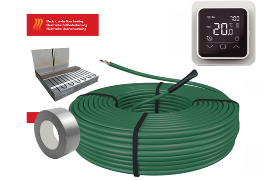 e-HEAT Cable Set 194,1 m / 3300 Watt Set met C16-thermostaat | Wit - afb. 2