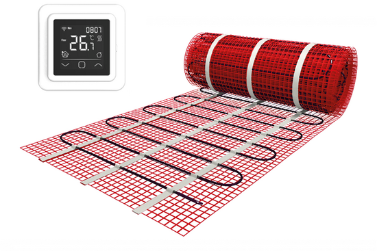 Verwarmingsmat Set 3 m² / 450 Watt Set met C16-thermostaat | Wit (inbouw) - afb. 1