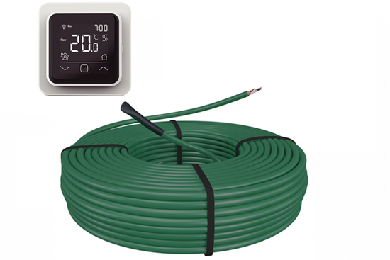 e-HEAT Cable Set 73,5 m / 1250 Watt Set met C16-thermostaat | Wit - afb. 1