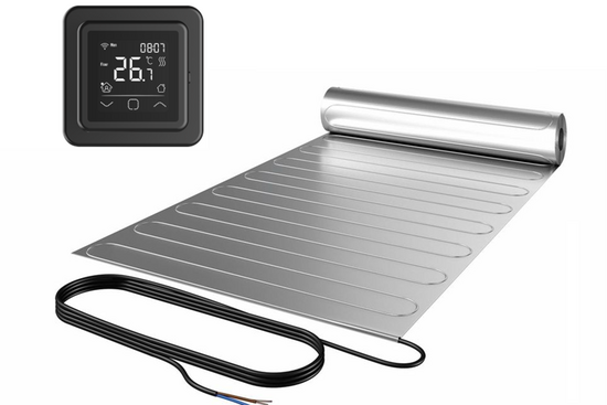 ALU-Mat Set 1m² / 140 Watt Set met C16-thermostaat | Zwart (inbouw) - afb. 1