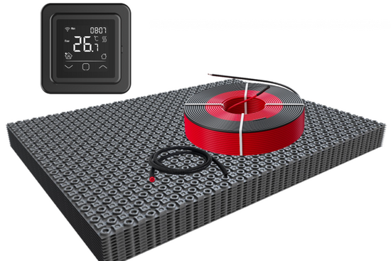 DECO-mat Pro WiFi Set met 4mm kabel 4,5m² / 675 Watt Set met C16-thermostaat | Zwart (inbouw) - afb. 1