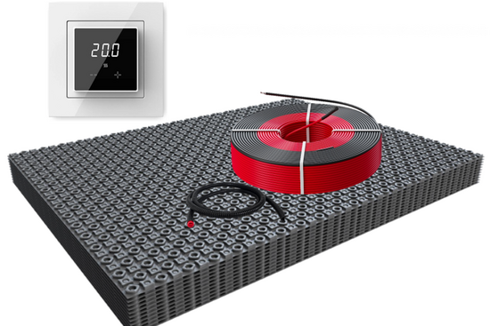 DECO-mat Basic WiFi Set met 4mm kabel 5m² / 750 Watt Set met ET44-thermostaat | Wit (inbouw) - afb. 1