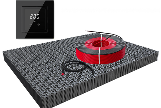 DECO-ontkoppelingsmat Basic WiFi Set 2m² / 300 Watt Set met ET44-thermostaat | Zwart (inbouw) - afb. 1