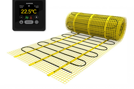 MAGNUM Mat Set 1,5 m² / 225 Watt Set met MRC-thermostaat | Zwart - afb. 1