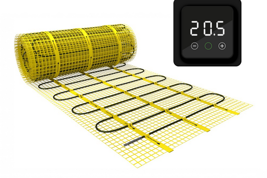 MAGNUM Mat Set Basic 10 m² / 1500 Watt Set met F32-thermostaat | Zwart - afb. 1