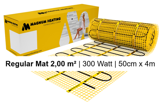 MAGNUM Mat Set met Thermostaat in Wit Mat 2,00 m² | 300 Watt - afb. 2