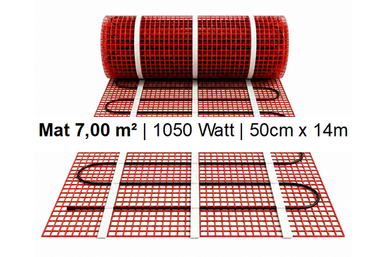 e-HEAT Mat Set met witte ET44-thermostaat 7,00 m² / 1050 Watt - afb. 2