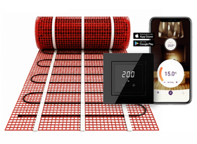 e-HEAT Mat Set met zwarte ET44-controller 1,00 m² / 150 Watt