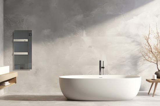 SILK Infrarood Badkamerradiator 750 Watt | Grijs glas - afb. 2