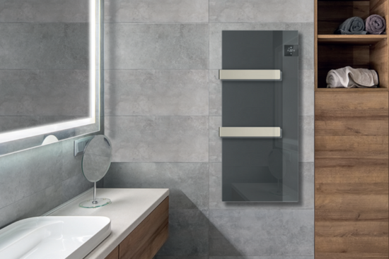 SILK Infrarood Badkamerradiator 750 Watt | Grijs glas - afb. 3