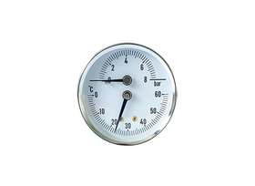 Collector-onderdelen Thermo-/manometer, aanvoerbalk (open kunststof verdeler)