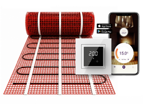 Verwarmingsmat Set 20 m² / 3000 Watt Set met ET44-thermostaat | Wit