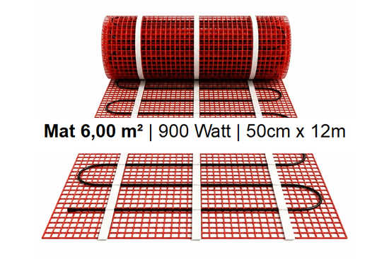 e-HEAT Mat Set met zwarte C16-thermostaat 6,00 m² / 900 Watt - afb. 2