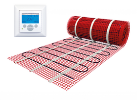 Verwarmingsmat Set  2 m² / 300 Watt Set met MIC-klokthermostaat | Wit