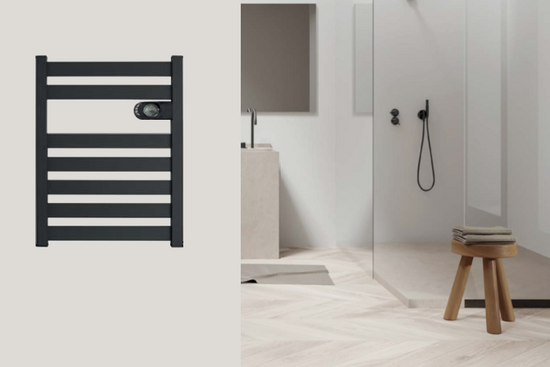 ZION Elektrische Badkamerradiator 500 Watt | Antraciet (RAL 7016) - afb. 3